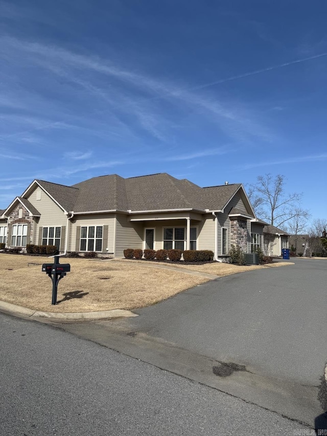 view of single story home