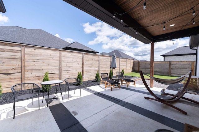 view of patio / terrace with a fenced backyard
