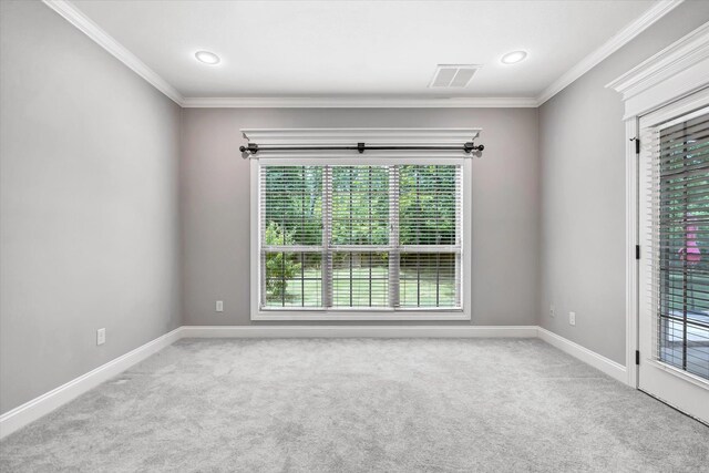 5485 Viney Creek Ln, Jonesboro, AR 72404 - unfurnished room with carpet floors, baseboards, ornamental molding, and recessed lighting