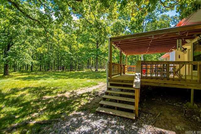 68 Tanner Dr, Bigelow, AR 72016 - view of yard with a deck