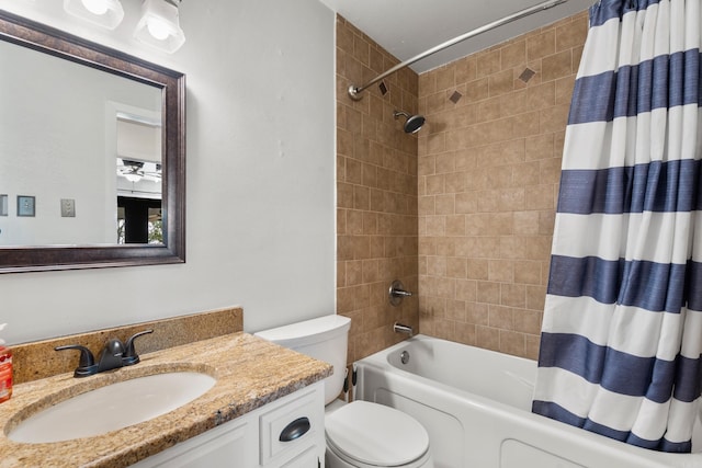203 Stearns Pt Unit B6, Lake Hamilton, AR 71913 - bathroom with vanity, shower / bathtub combination with curtain, and toilet