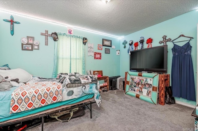 6322 US Highway 278, Rosston, AR 71858 - carpeted bedroom with a textured ceiling