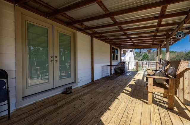 6322 US Highway 278, Rosston, AR 71858 - wooden deck featuring french doors