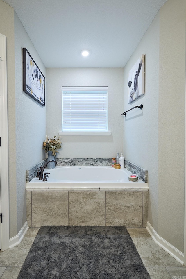 full bathroom featuring a garden tub