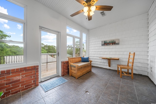 199 Gleneagle Loop, Hot Springs, AR 71913 - sunroom with ceiling fan, plenty of natural light, and visible vents