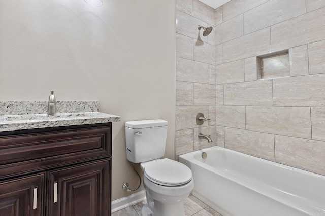 1914 Dennison St, Little Rock, AR 72202 - full bathroom featuring toilet, baseboards, vanity, and shower / bathing tub combination