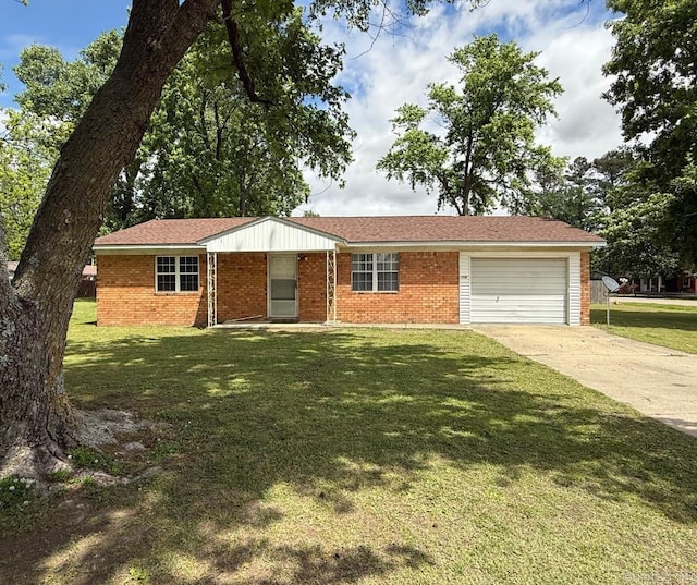 1300 Overdene St, Corning, AR 72422 - single story home featuring concrete driveway, an attached garage, brick siding, and a front yard