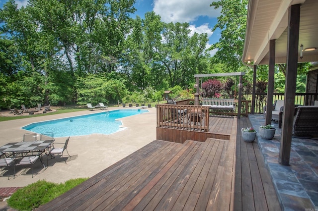 102 Cordell Rd, Beebe, AR 72012 - pool featuring a patio area and a wooden deck