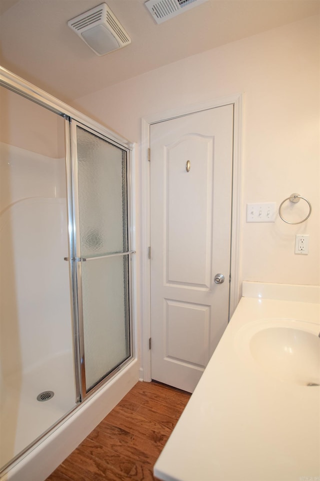 102 Cordell Rd, Beebe, AR 72012 - full bathroom featuring visible vents, a shower stall, and a sink