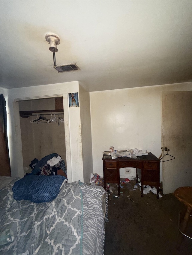bedroom featuring visible vents