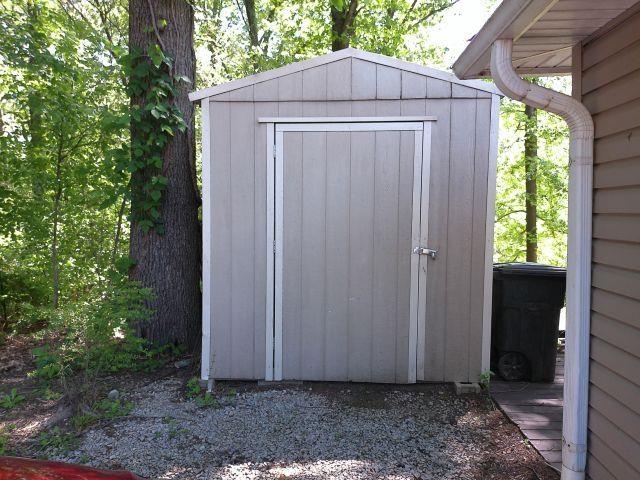 view of shed