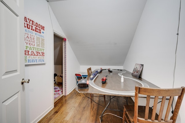 1494 N Miller Point Rd, Quitman, AR 72131 - interior space with lofted ceiling, baseboards, and wood finished floors