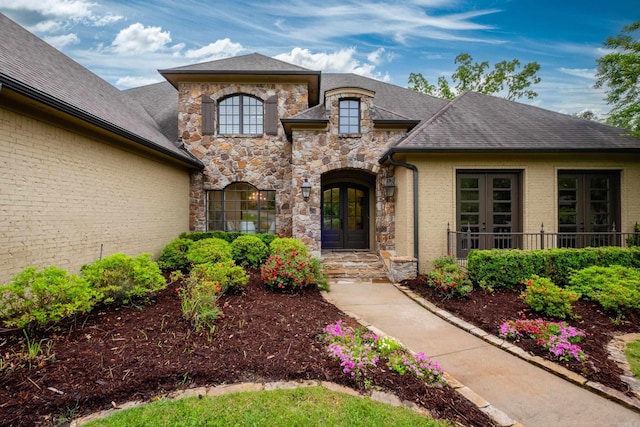 44 Deauville Cir, Little Rock, AR 72223 - entrance to property with stone siding and french doors