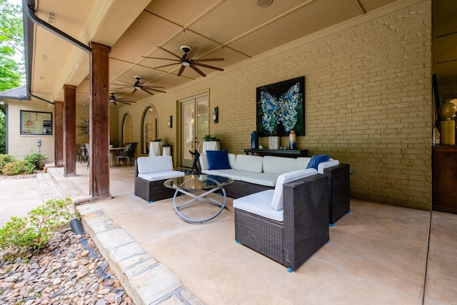 44 Deauville Cir, Little Rock, AR 72223 - view of patio / terrace with ceiling fan and outdoor lounge area