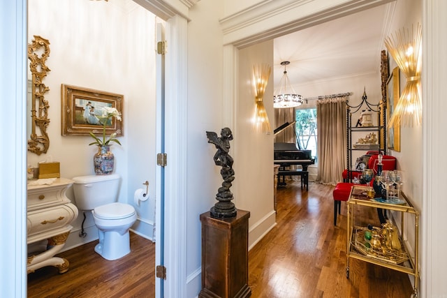 102 Falata Cir, Little Rock, AR 72223 - hallway with crown molding, baseboards, and wood finished floors