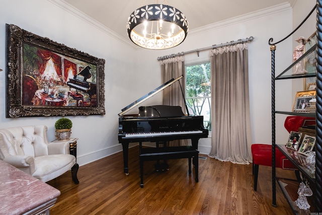 102 Falata Cir, Little Rock, AR 72223 - living area with baseboards, ornamental molding, and wood finished floors