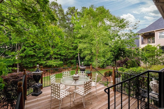 102 Falata Cir, Little Rock, AR 72223 - deck with stairway and outdoor dining space
