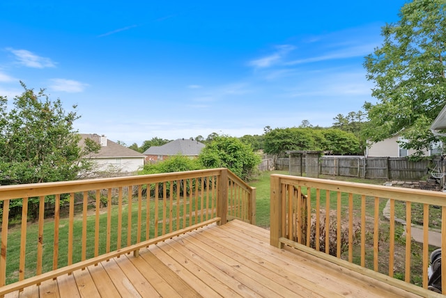 122 Apple Blossom Loop, Maumelle, AR 72113 - wooden deck with a lawn and a fenced backyard