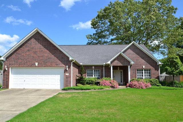 3810 Hanover Dr, Bryant, AR 72022 - single story home featuring brick siding, driveway, a garage, a front lawn, and a shingled roof