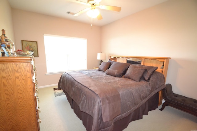 3810 Hanover Dr, Bryant, AR 72022 - bedroom with carpet flooring, visible vents, baseboards, and ceiling fan