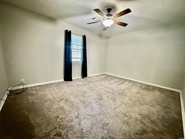 12921 Barth Rd, Alexander, AR 72002 - empty room featuring ceiling fan, a textured ceiling, carpet floors, and baseboards