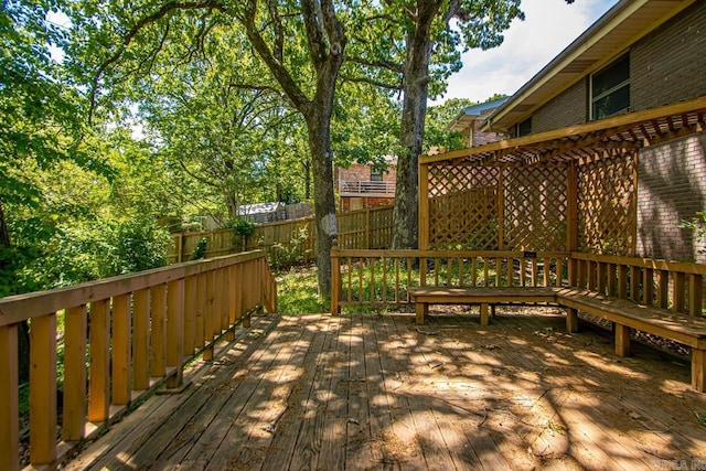 deck featuring fence
