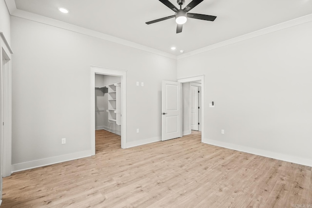 54 Lieblong Rd, Greenbrier, AR 72058 - unfurnished bedroom featuring crown molding, baseboards, light wood-style flooring, and recessed lighting