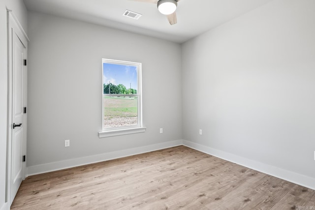 54 Lieblong Rd, Greenbrier, AR 72058 - spare room featuring ceiling fan, baseboards, light wood-type flooring, and visible vents