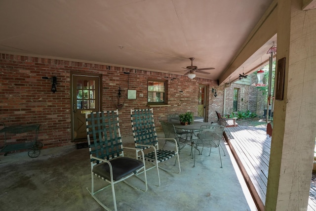 5 Southern Pines Cv, Pine Bluff, AR 71603 - view of patio / terrace with outdoor dining space and a ceiling fan