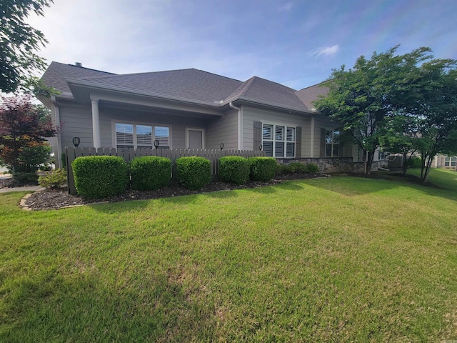 244 Mountain Terrace Cir, Maumelle, AR 72113 - view of side of property with a yard and roof with shingles