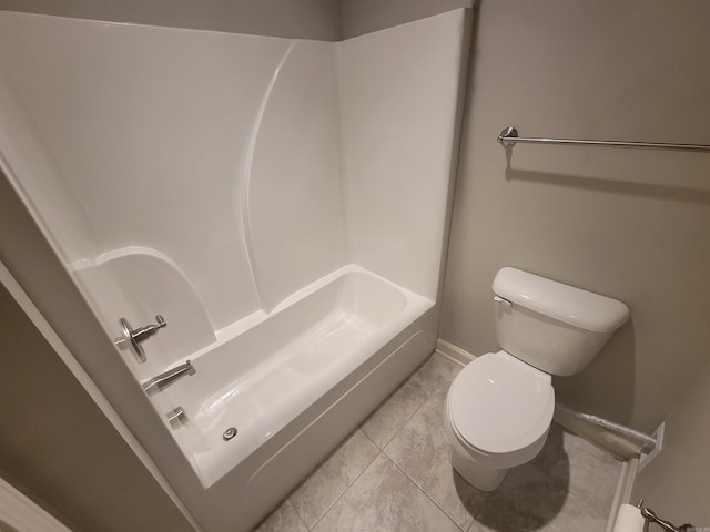 244 Mountain Terrace Cir, Maumelle, AR 72113 - bathroom featuring toilet, tile patterned floors, baseboards, and bathtub / shower combination