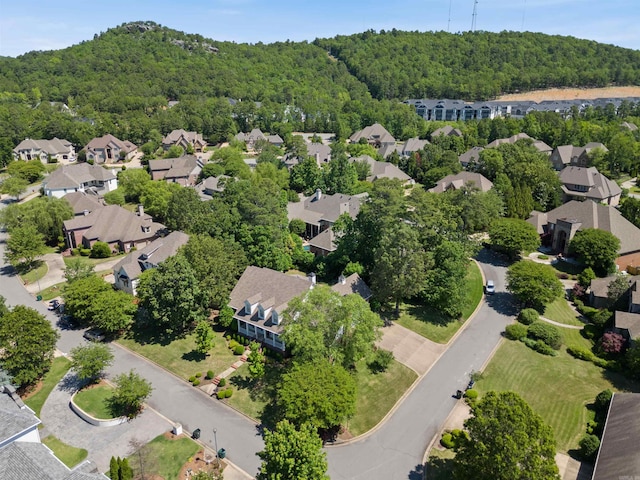 bird's eye view with a view of trees and a residential view