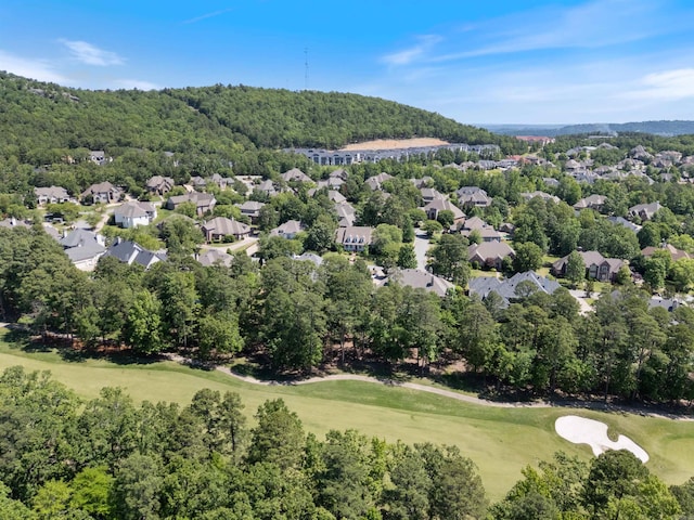 bird's eye view featuring a residential view and view of golf course
