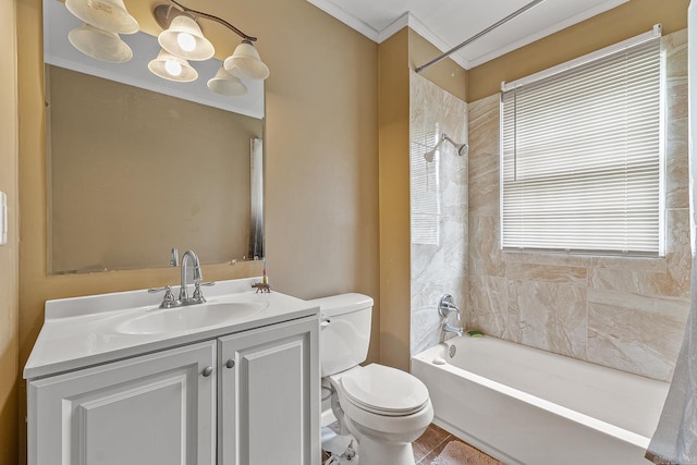 720 N 18th St, Blytheville, AR 72315 - bathroom with toilet,  shower combination, ornamental molding, and vanity