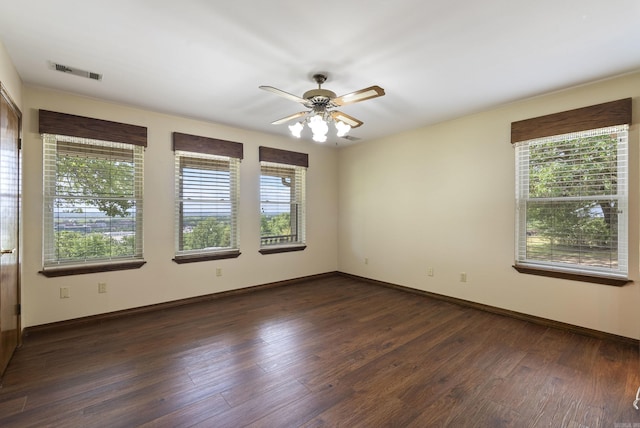 1000 Grandview Heights Dr, Conway, AR 72032 - unfurnished room featuring a ceiling fan, dark wood-style floors, and baseboards