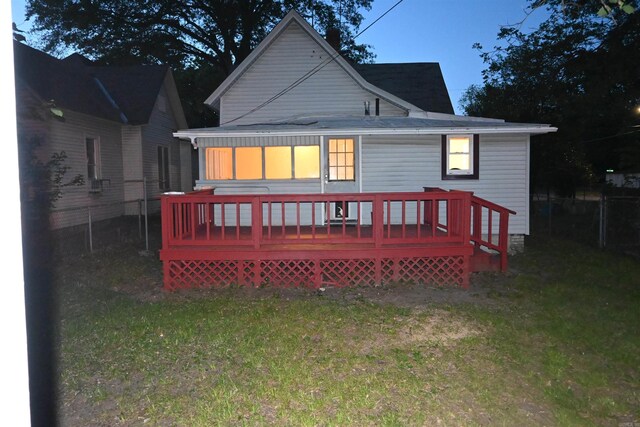 1304 W 9th St, North Little Rock, AR 72114 - rear view of house featuring a wooden deck