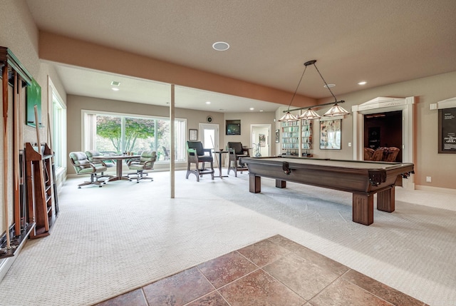 5 Granada Ln, Hot Springs Village, AR 71909 - game room with carpet floors, billiards, recessed lighting, and baseboards