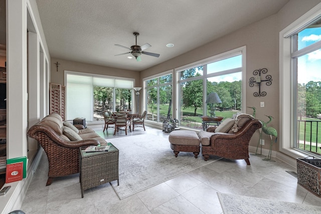5 Granada Ln, Hot Springs Village, AR 71909 - sunroom featuring a textured ceiling, baseboards, and tile patterned floors