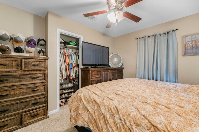 718 Jones St, Sheridan, AR 72150 - bedroom featuring carpet flooring, a closet, and a ceiling fan