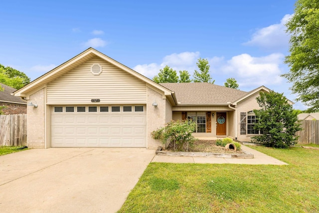 12 High Plains Dr, Cabot, AR 72023 - ranch-style home with concrete driveway, an attached garage, brick siding, and a shingled roof