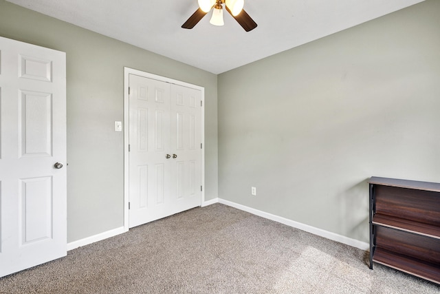 12 High Plains Dr, Cabot, AR 72023 - unfurnished bedroom with carpet floors, baseboards, a closet, and ceiling fan