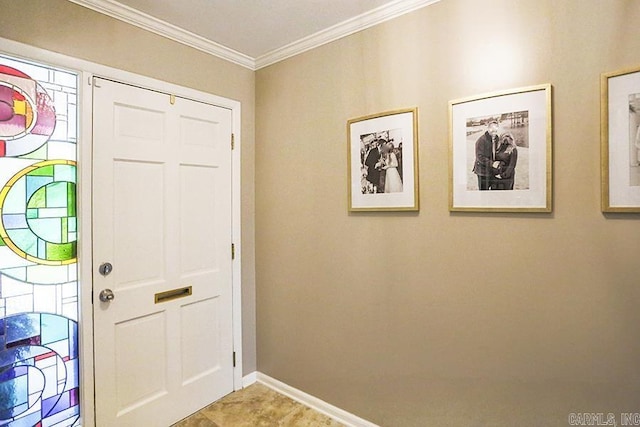 8113 Leatrice Dr, Little Rock, AR 72227 - entryway featuring ornamental molding and baseboards