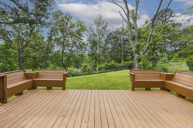 8113 Leatrice Dr, Little Rock, AR 72227 - wooden terrace featuring view of wooded area