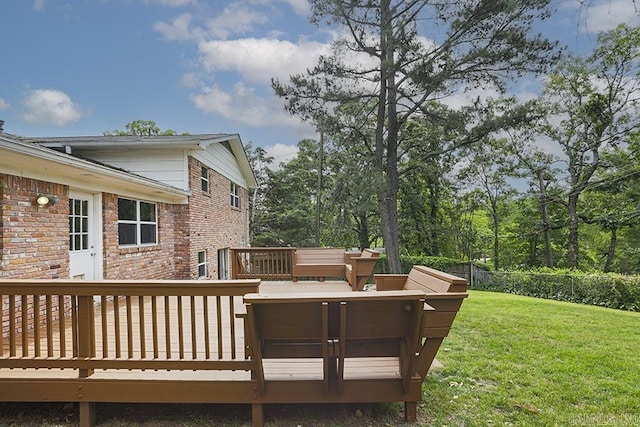 8113 Leatrice Dr, Little Rock, AR 72227 - wooden terrace featuring a yard