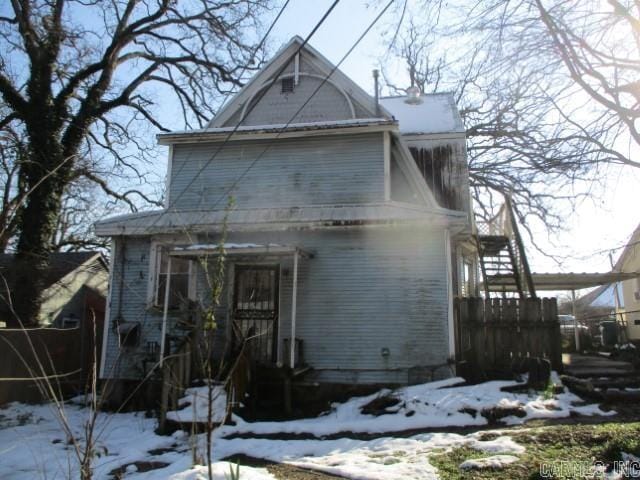 1612 W 23rd St, Little Rock, AR 72206 - view of snow covered rear of property