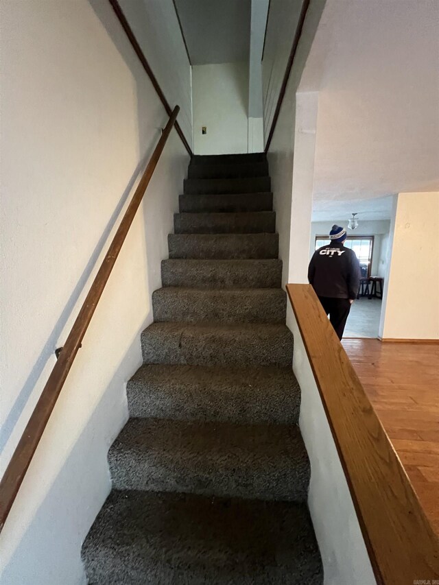 240 Round Up Ln, Mountain Home, AR 72653 - staircase with wood finished floors