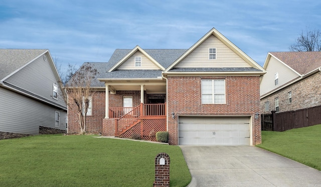406 Parliament St, Little Rock, AR 72211 - view of front facade with brick siding, a garage, concrete driveway, and stairway