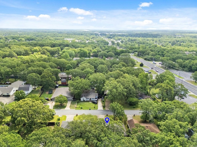 bird's eye view of a heavily wooded area