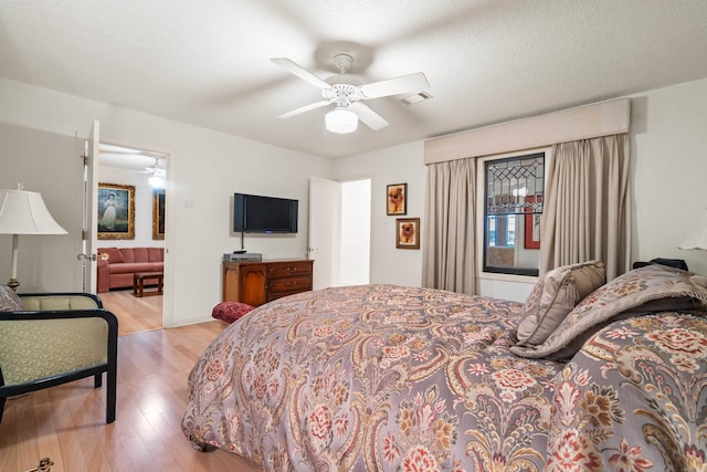 5000 Central Ave Unit 26-27, Hot Springs, AR 71913 - bedroom featuring light wood-type flooring and ceiling fan