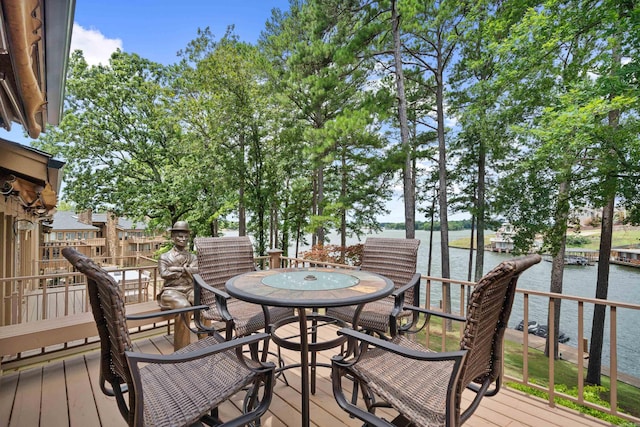 5000 Central Ave Unit 26-27, Hot Springs, AR 71913 - deck featuring a water view and outdoor dining area